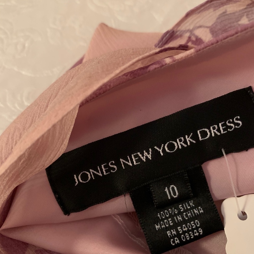 Jones NY silk floral flutter maxi dress pink lilac - Picture 2 of 12